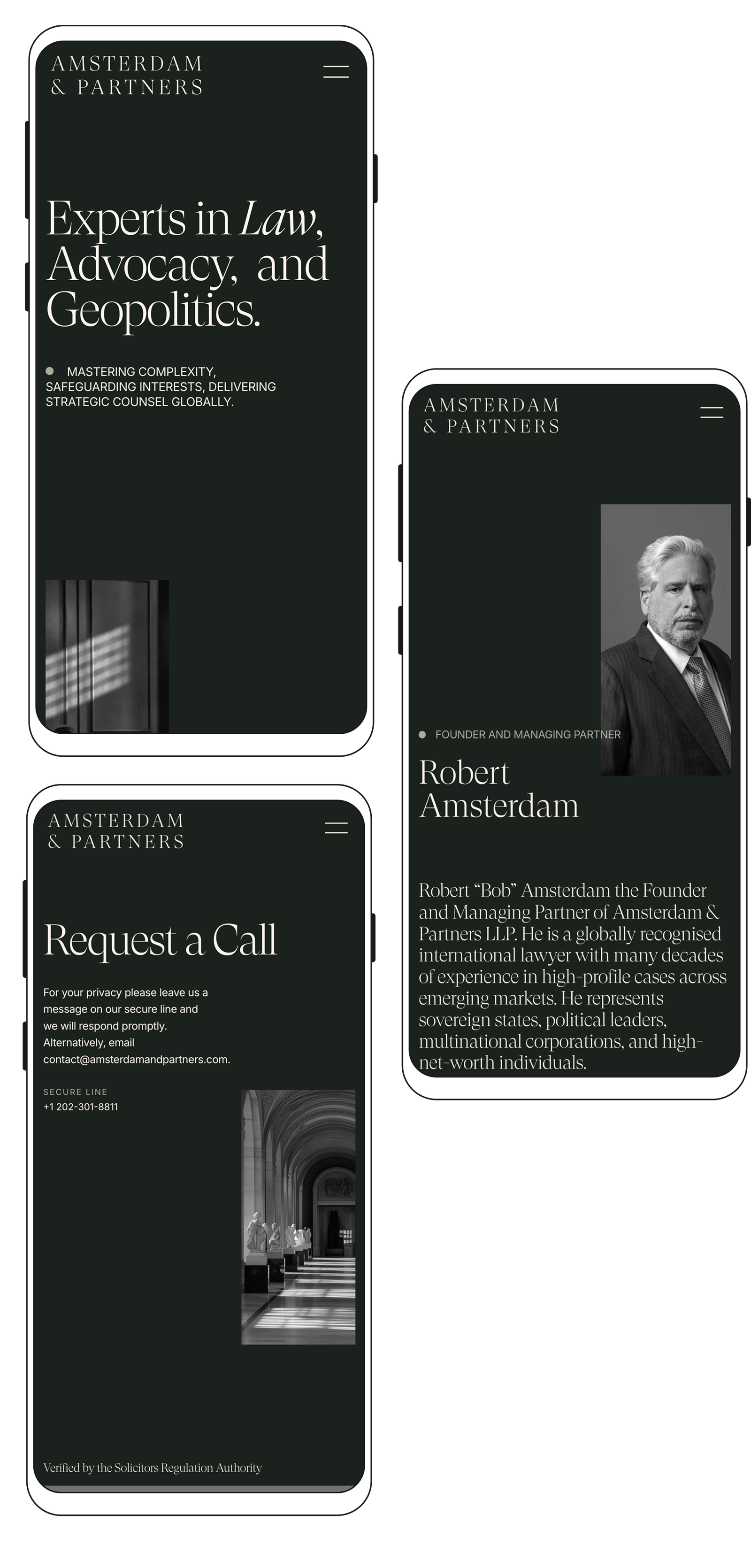 Amsterdam + Partners — team profile hover interaction