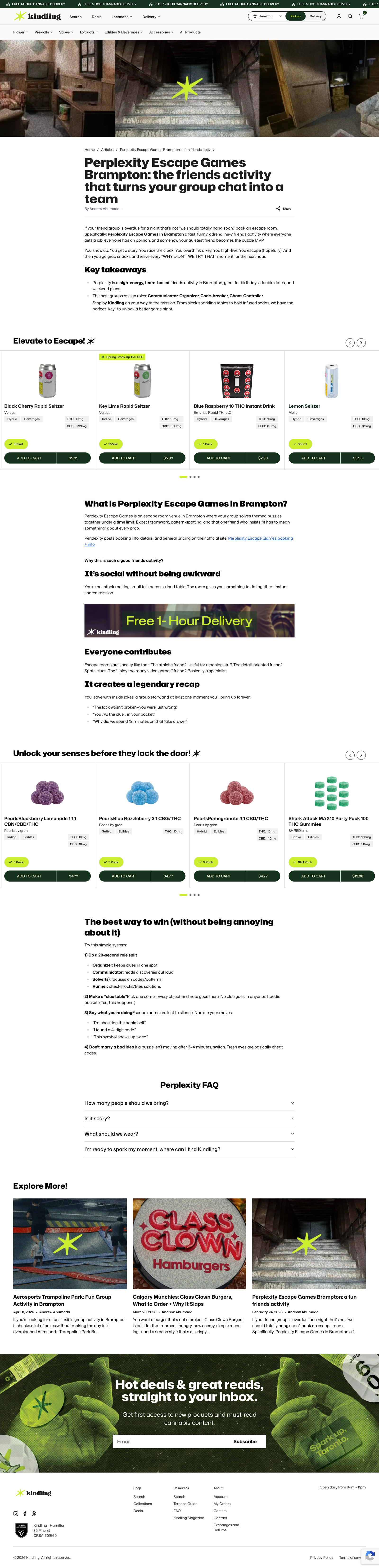 Kindling Cannabis magazine article with editorial content and product features