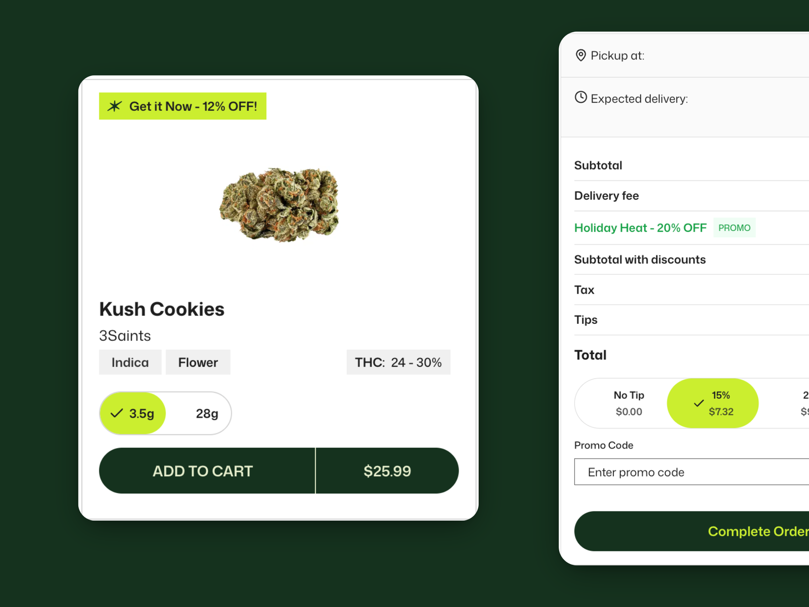 Headless ecommerce for cannabis franchise screenshot 1
