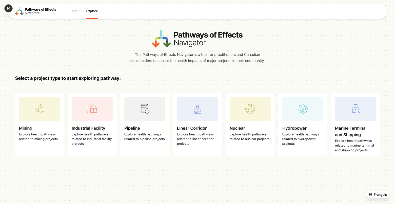 Interactive impact visualization for Health Canada screenshot 1